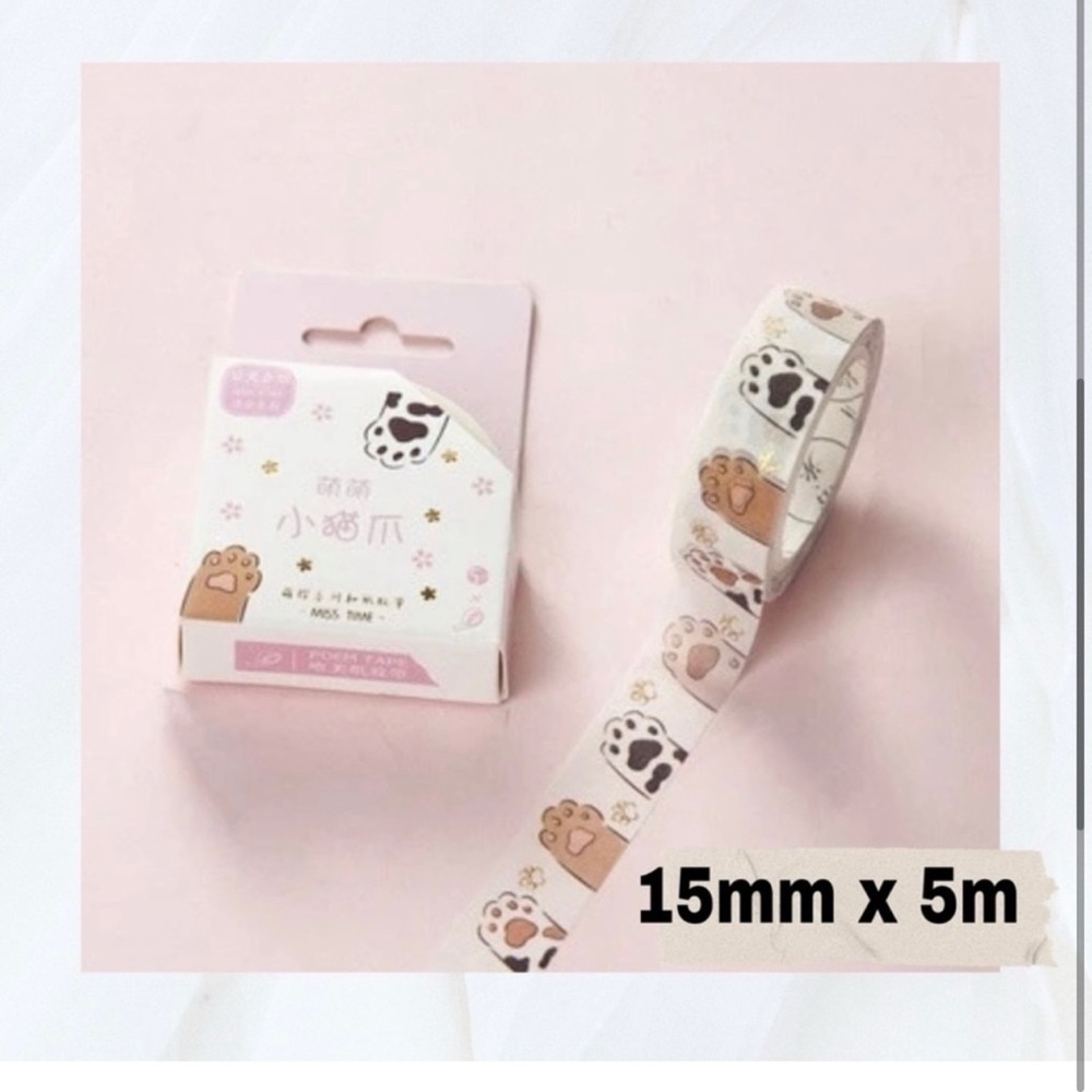 2 Paw Print Washi Tape set peel and stick